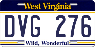 WV license plate DVG276