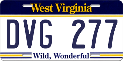 WV license plate DVG277