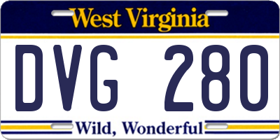 WV license plate DVG280