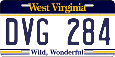 WV license plate DVG284