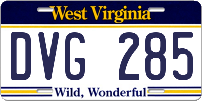 WV license plate DVG285
