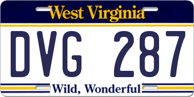 WV license plate DVG287