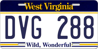 WV license plate DVG288