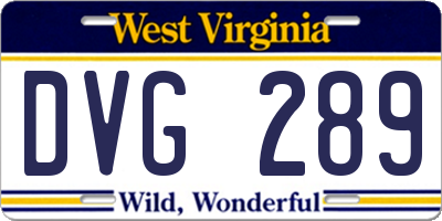 WV license plate DVG289