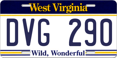 WV license plate DVG290