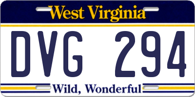 WV license plate DVG294