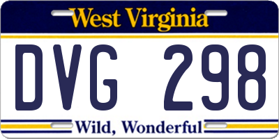 WV license plate DVG298