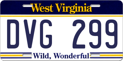 WV license plate DVG299