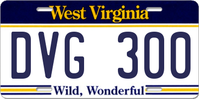 WV license plate DVG300