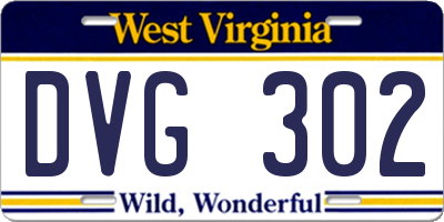 WV license plate DVG302