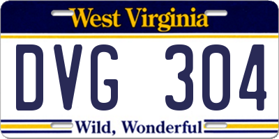 WV license plate DVG304