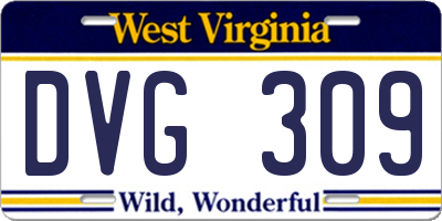 WV license plate DVG309