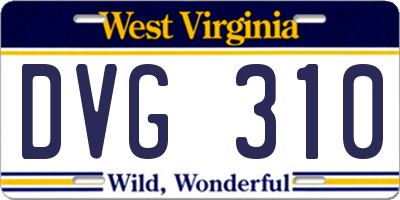 WV license plate DVG310