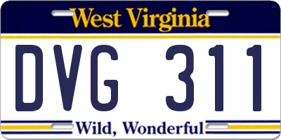 WV license plate DVG311