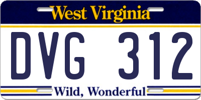 WV license plate DVG312