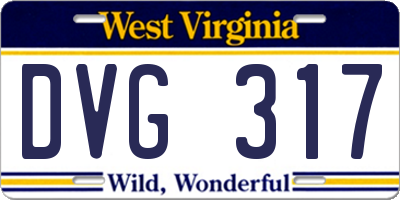WV license plate DVG317