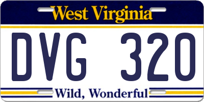 WV license plate DVG320