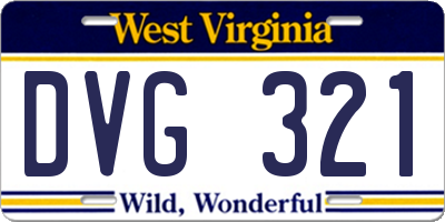 WV license plate DVG321