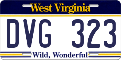 WV license plate DVG323