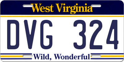 WV license plate DVG324