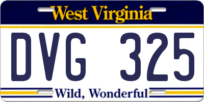 WV license plate DVG325