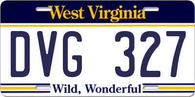 WV license plate DVG327