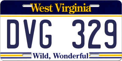 WV license plate DVG329