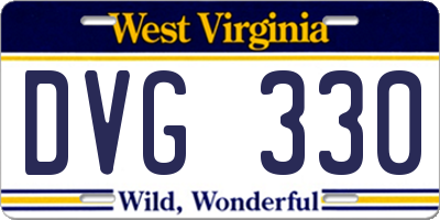 WV license plate DVG330