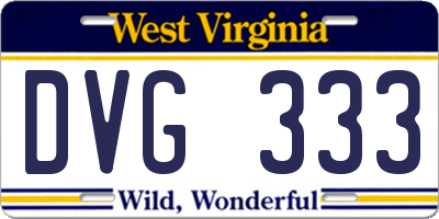 WV license plate DVG333