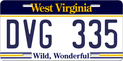 WV license plate DVG335