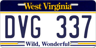 WV license plate DVG337