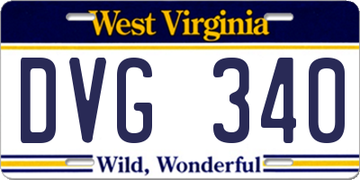 WV license plate DVG340