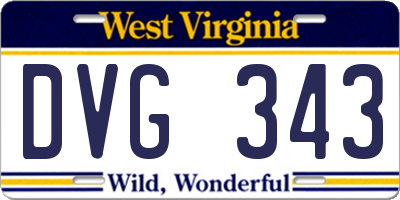 WV license plate DVG343