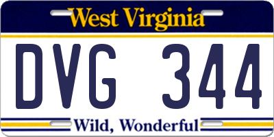 WV license plate DVG344