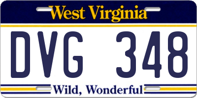 WV license plate DVG348