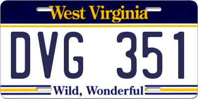 WV license plate DVG351