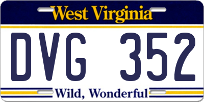 WV license plate DVG352
