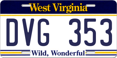 WV license plate DVG353