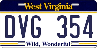 WV license plate DVG354