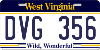 WV license plate DVG356