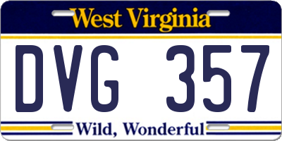 WV license plate DVG357