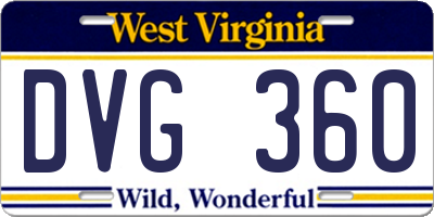 WV license plate DVG360