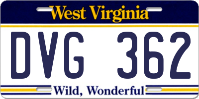 WV license plate DVG362
