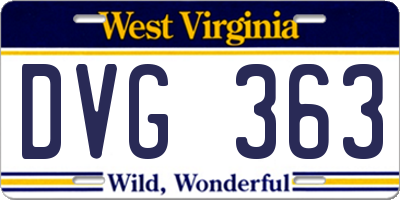 WV license plate DVG363