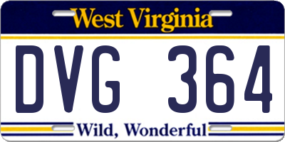 WV license plate DVG364
