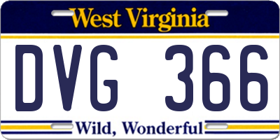 WV license plate DVG366