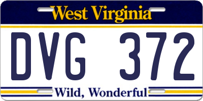 WV license plate DVG372