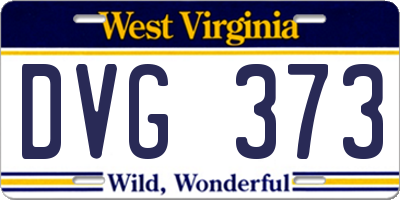 WV license plate DVG373