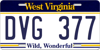 WV license plate DVG377