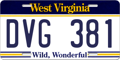 WV license plate DVG381